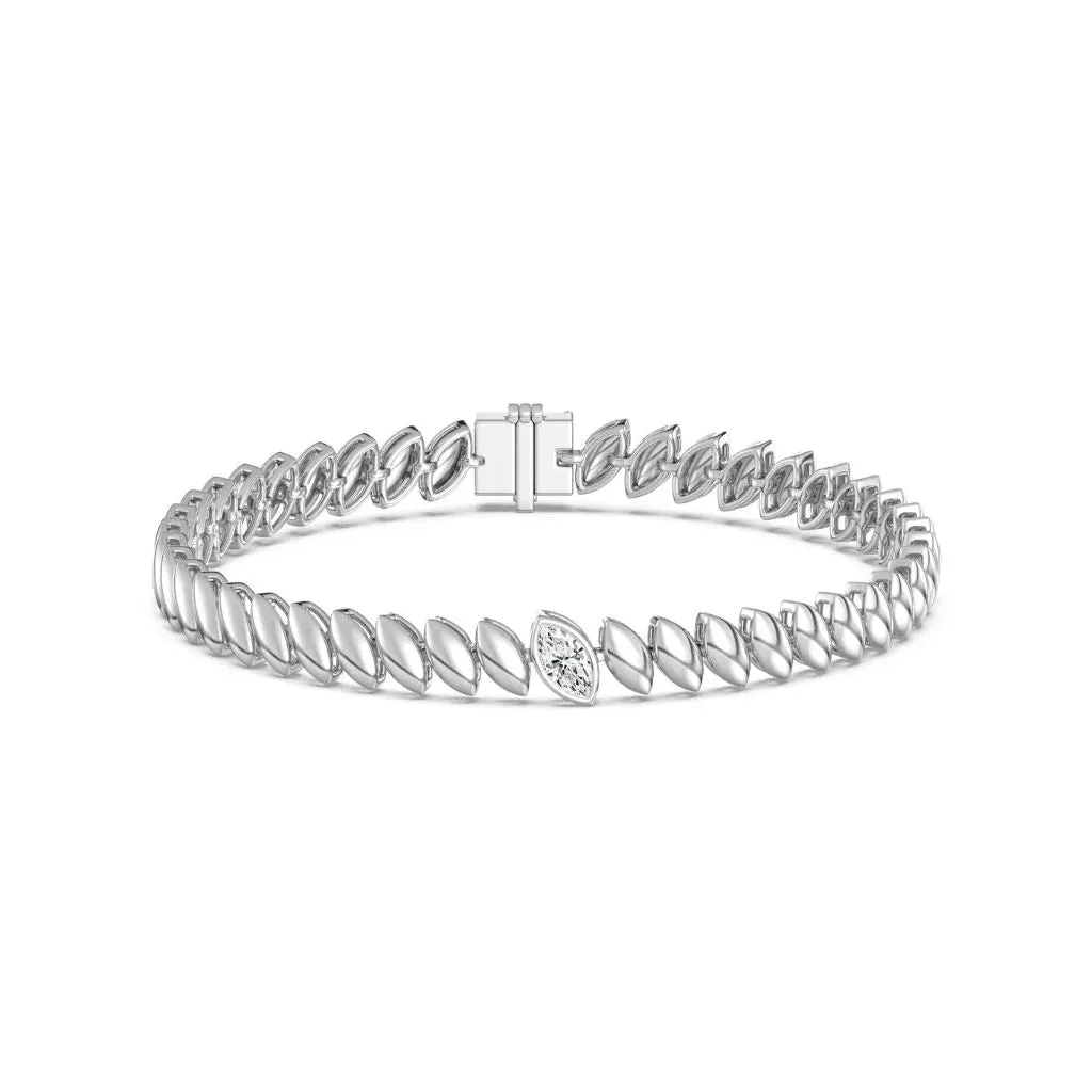 0.30ct Single Emerald Bezel Bracelet