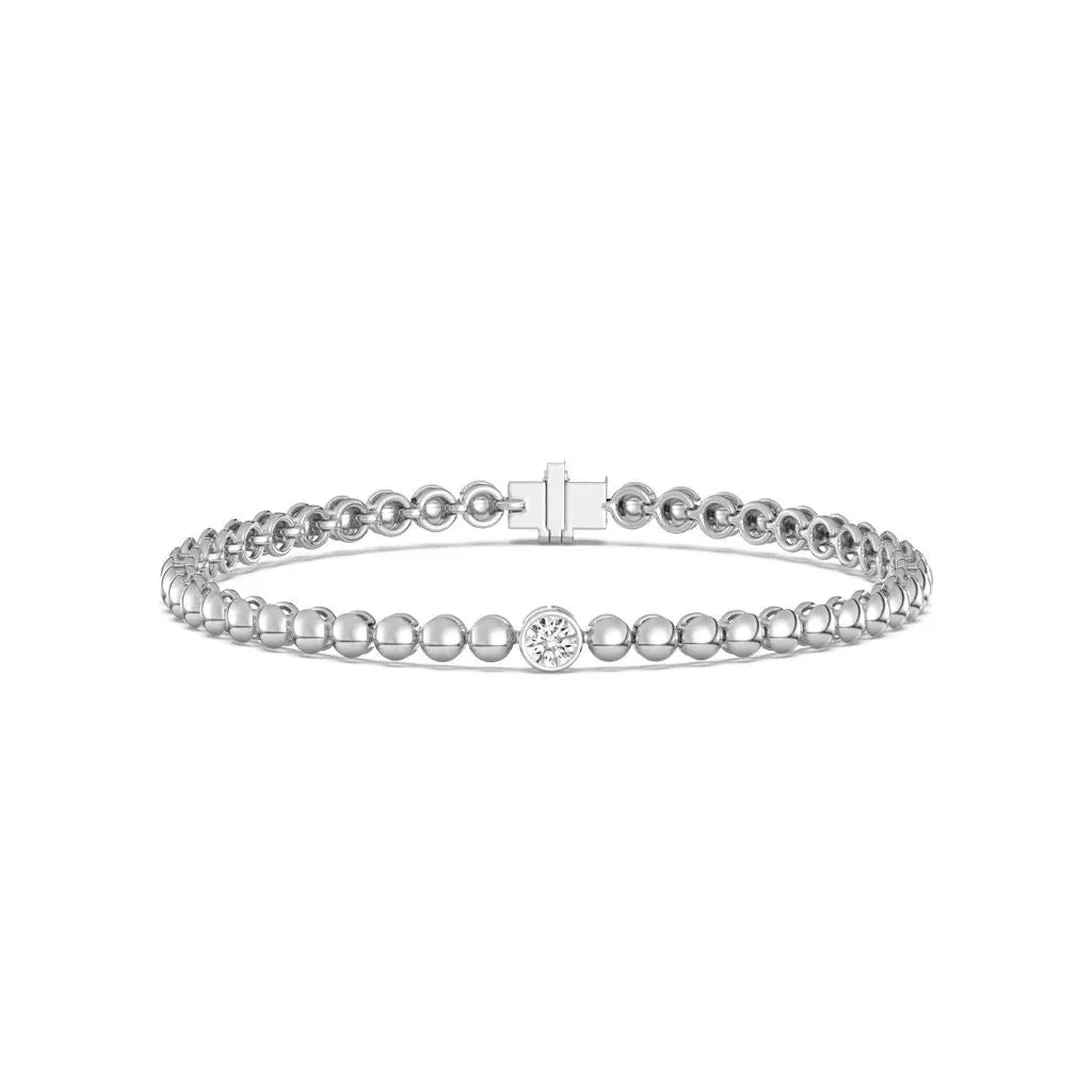 0.30ct Single Emerald Bezel Bracelet