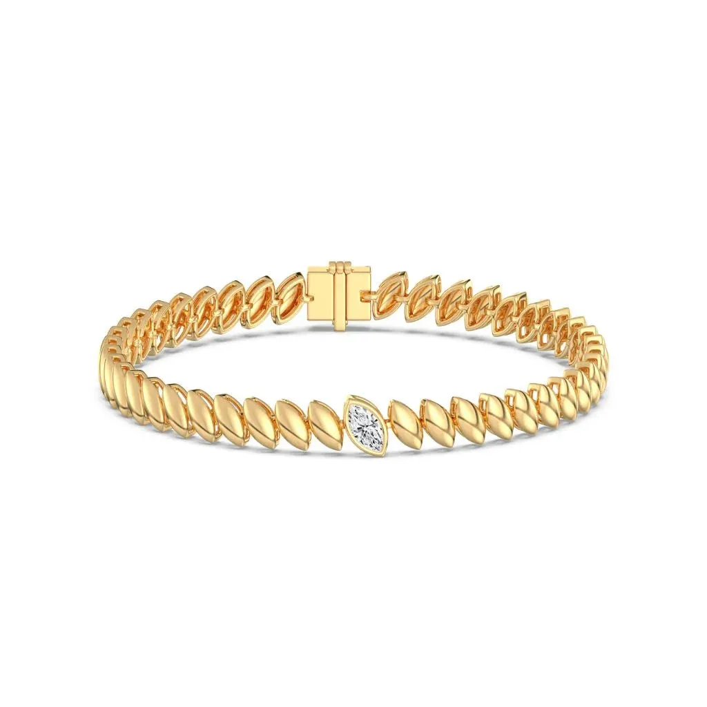 0.30ct Single Emerald Bezel Bracelet