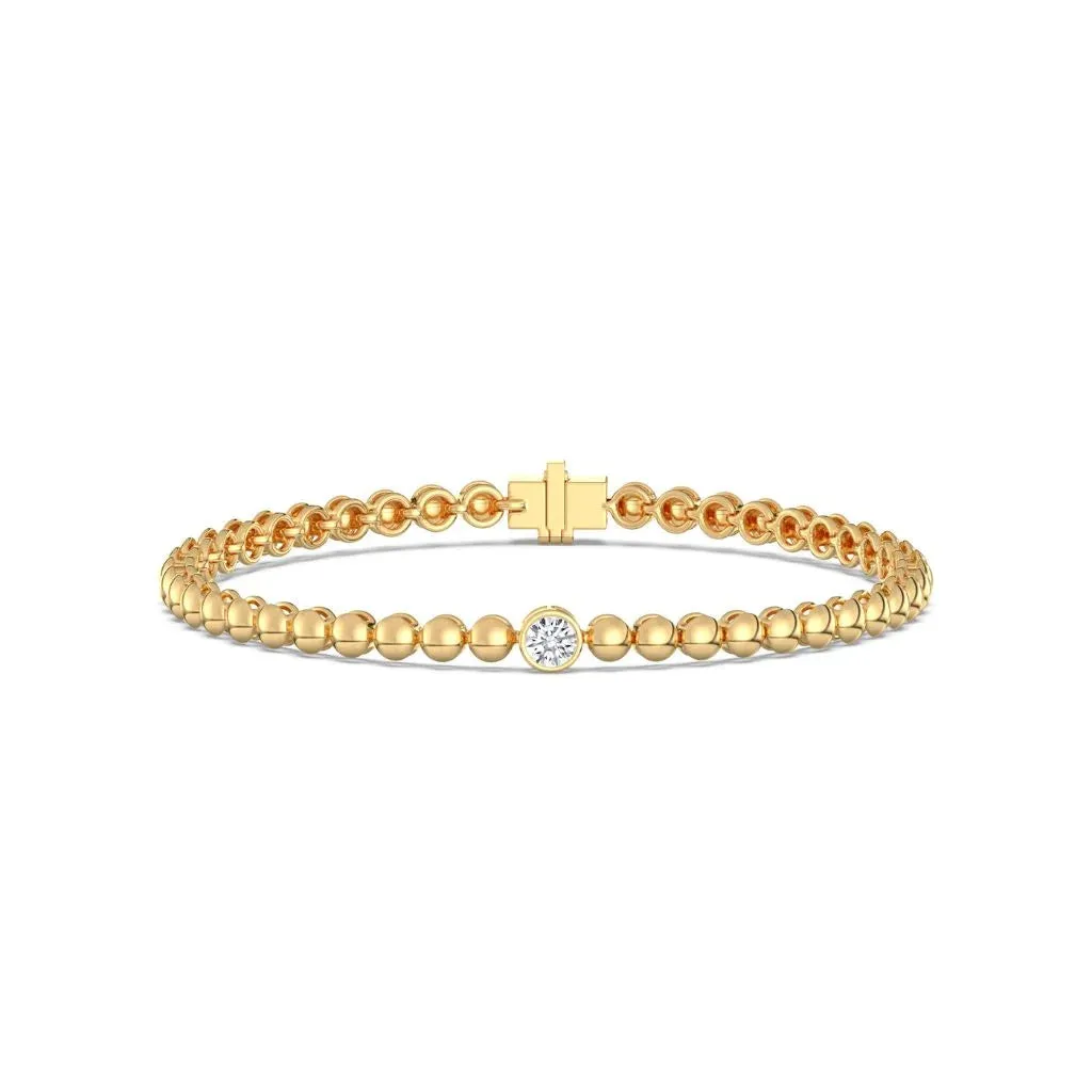 0.30ct Single Emerald Bezel Bracelet