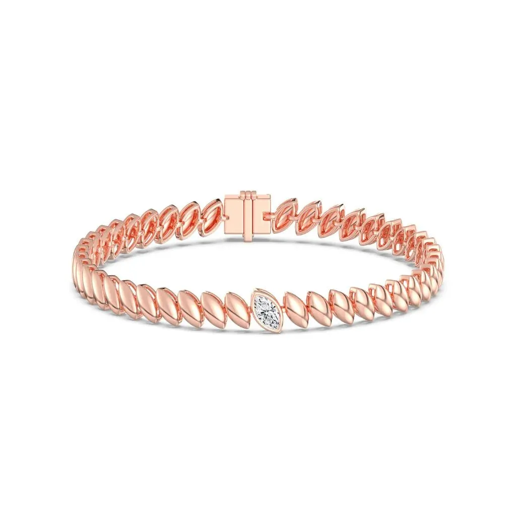 0.30ct Single Emerald Bezel Bracelet