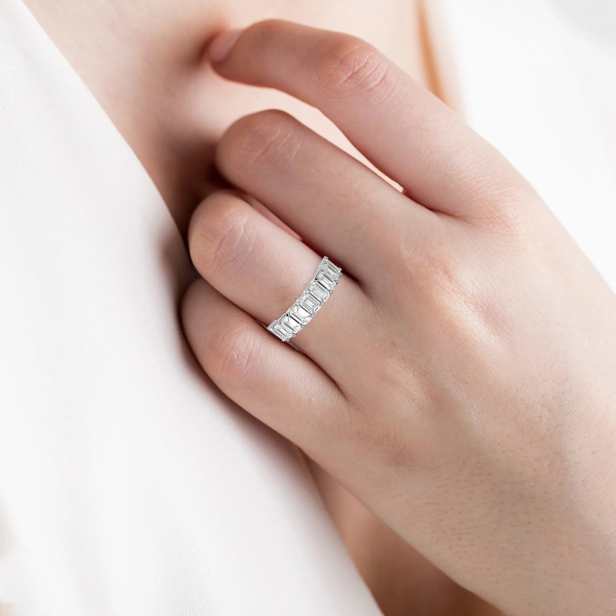 1 7/8 ctw Emerald-Cut Lab Grown Diamond Anniversary Ring