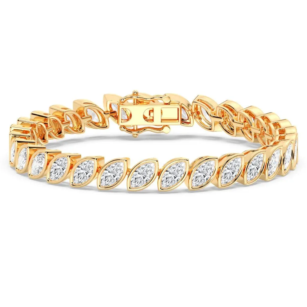 11.40ct Bezel Emerald Tennis Bracelet (0.30ct Each Stone)