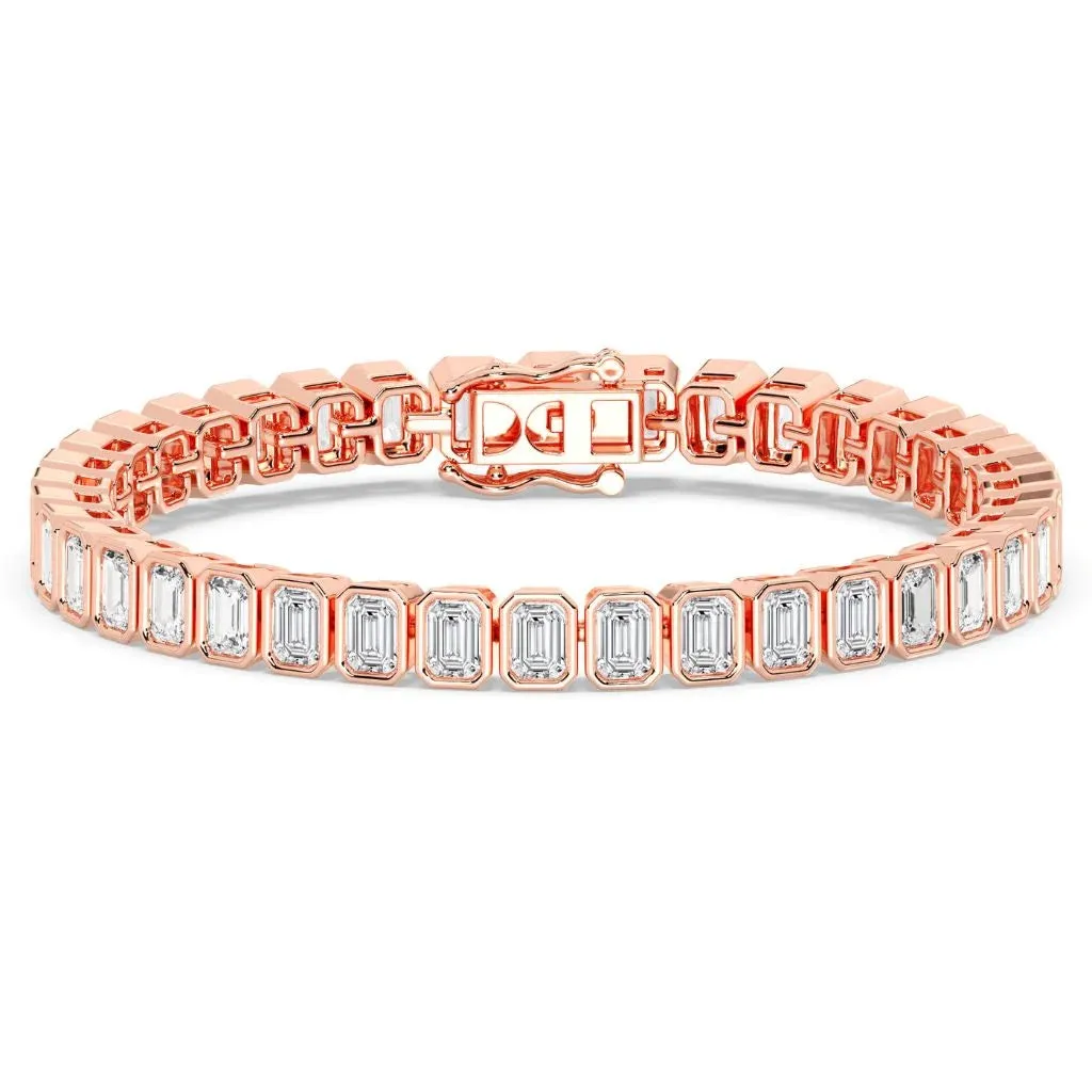 11.40ct Bezel Emerald Tennis Bracelet (0.30ct Each Stone)