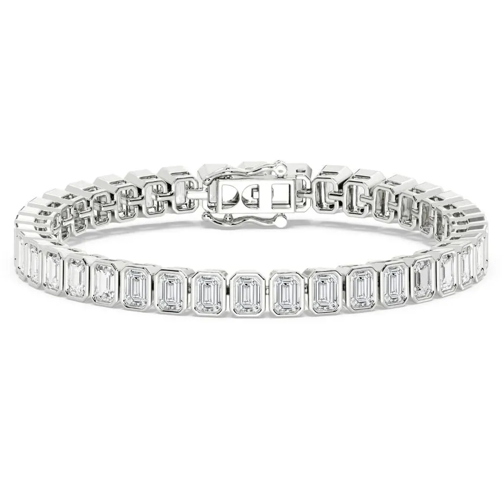 11.40ct Bezel Emerald Tennis Bracelet (0.30ct Each Stone)