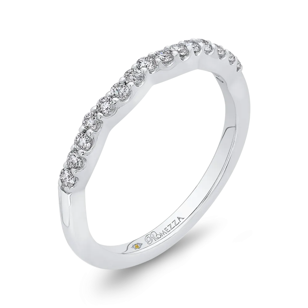14K White Gold Round Diamond Wedding Band