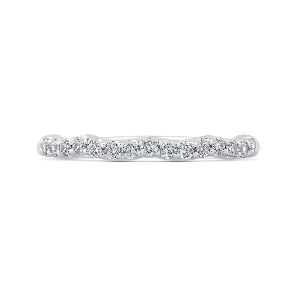 14K White Gold Round Diamond Wedding Band