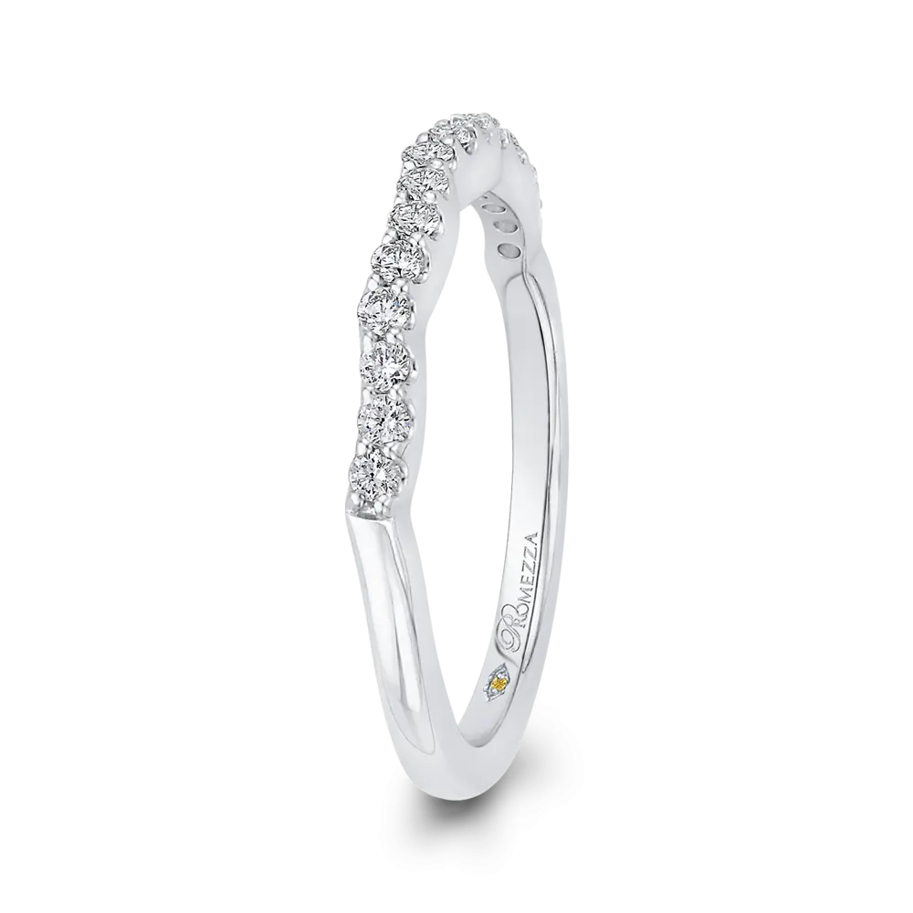 14K White Gold Round Diamond Wedding Band