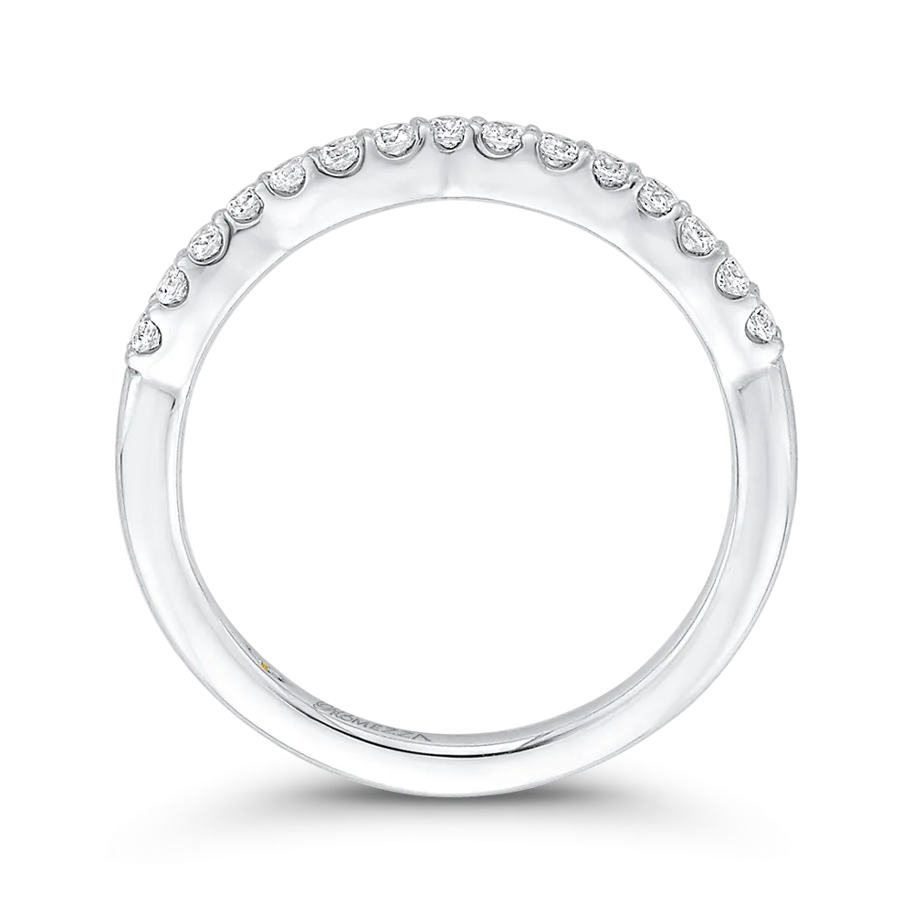 14K White Gold Round Diamond Wedding Band