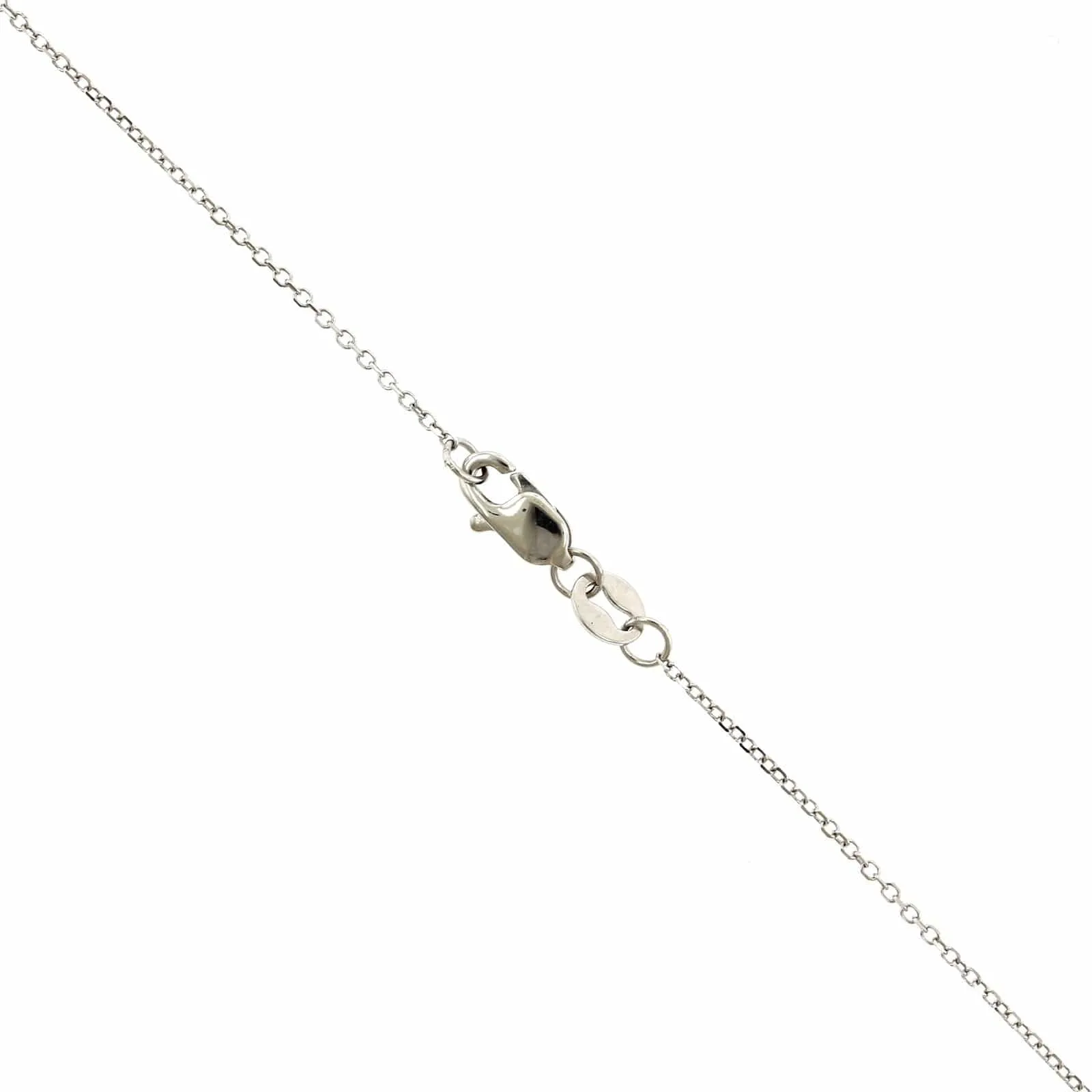 14K White Gold Round Garnet Diamond Halo Necklace