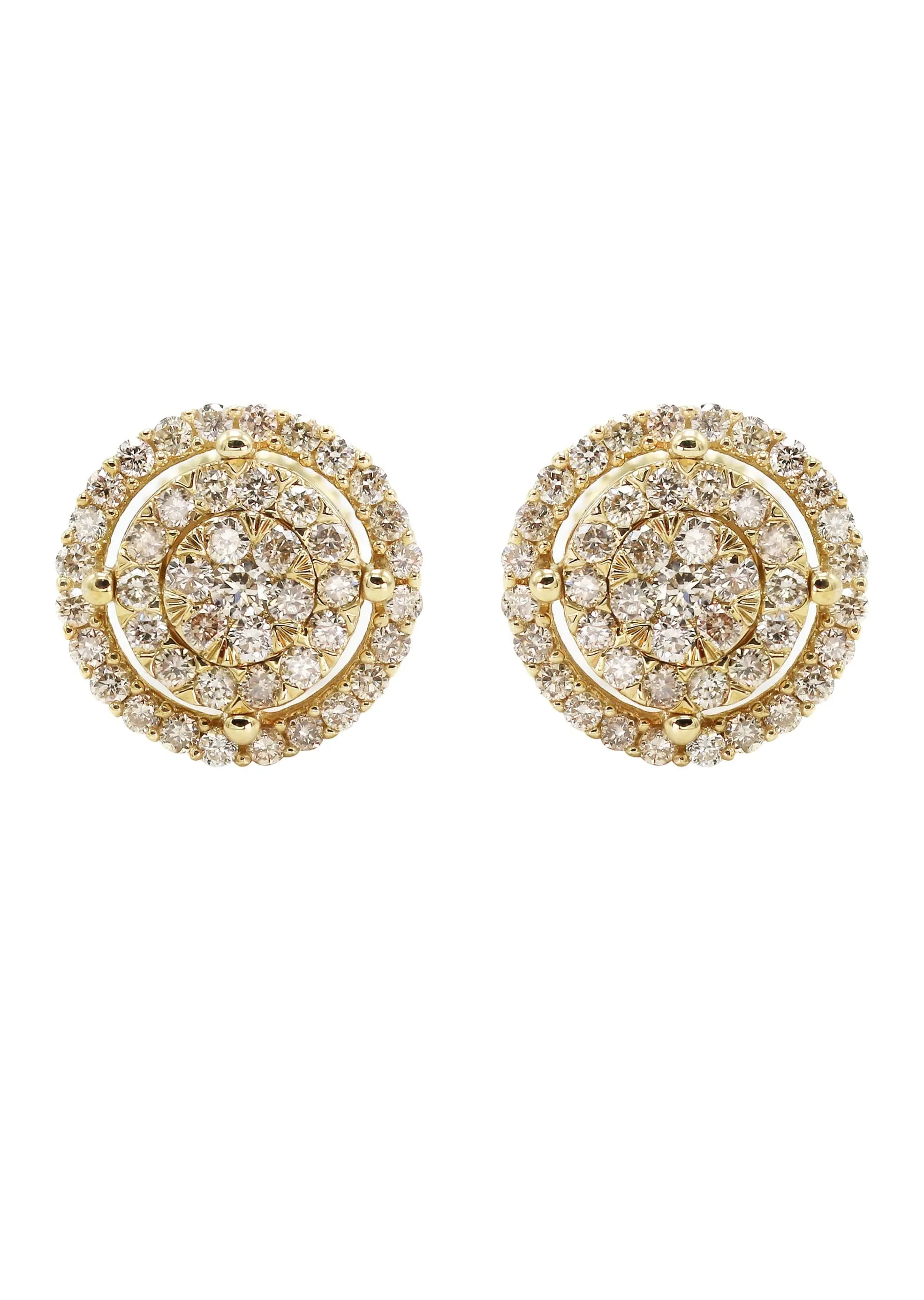 14K Yellow Gold Diamond Earrings For Men | 0.52 Carats | 2.35 Grams