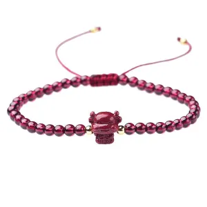 2021 Chinese New Year OX Red Garnet Lucky Bracelet