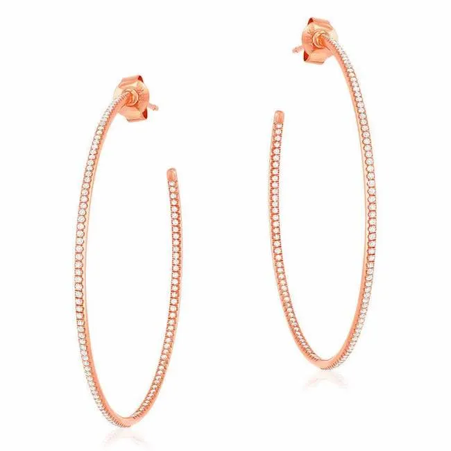 40mm In And Out Diamond Hoop Earrings