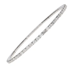 5.51 CT Emerald Cut Diamond Stretch Tennis Bracelet