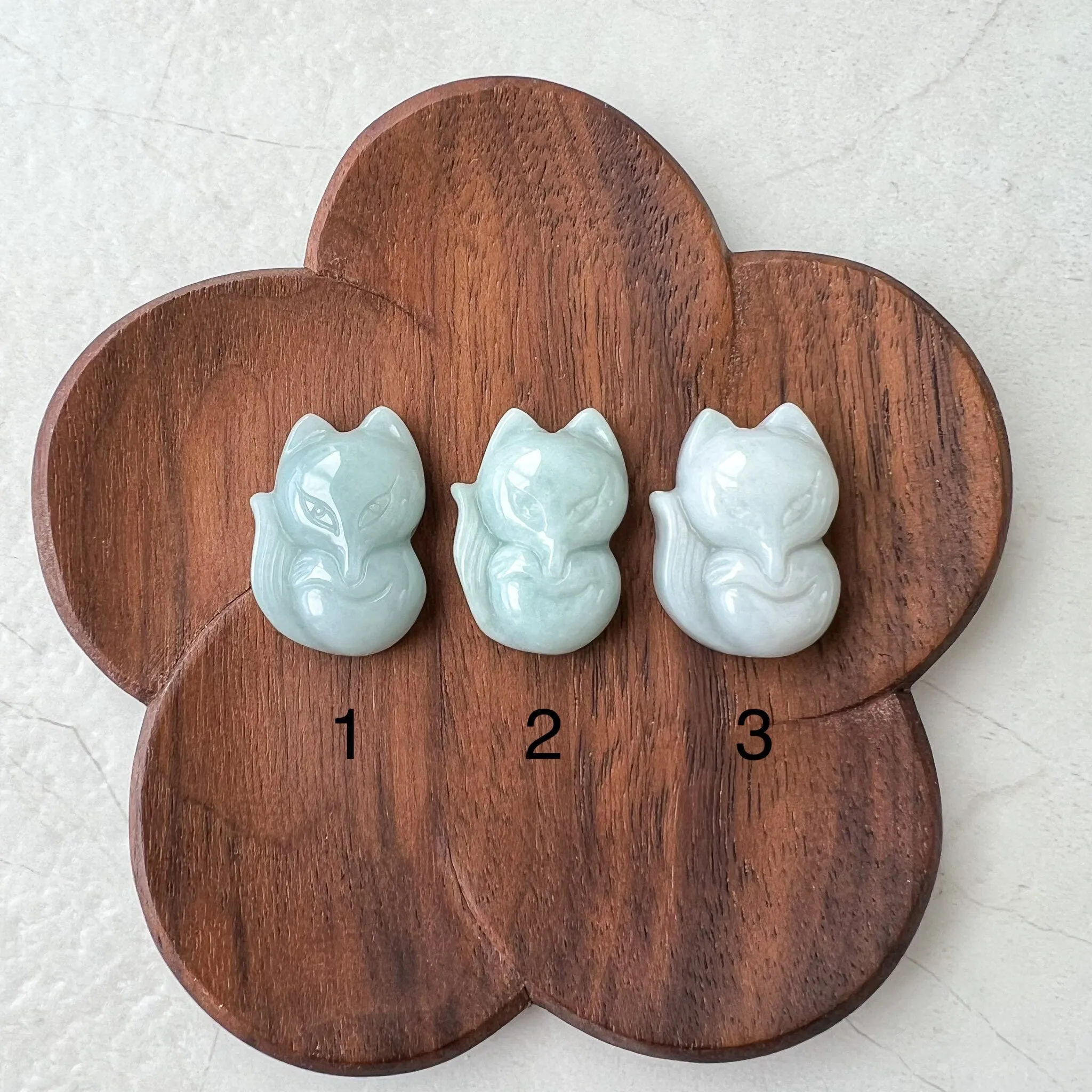 9 Tail Fox Jadeite Jade Chinese Zodiac Hand Carved Pendant Necklace, BNN-1221-1678657382