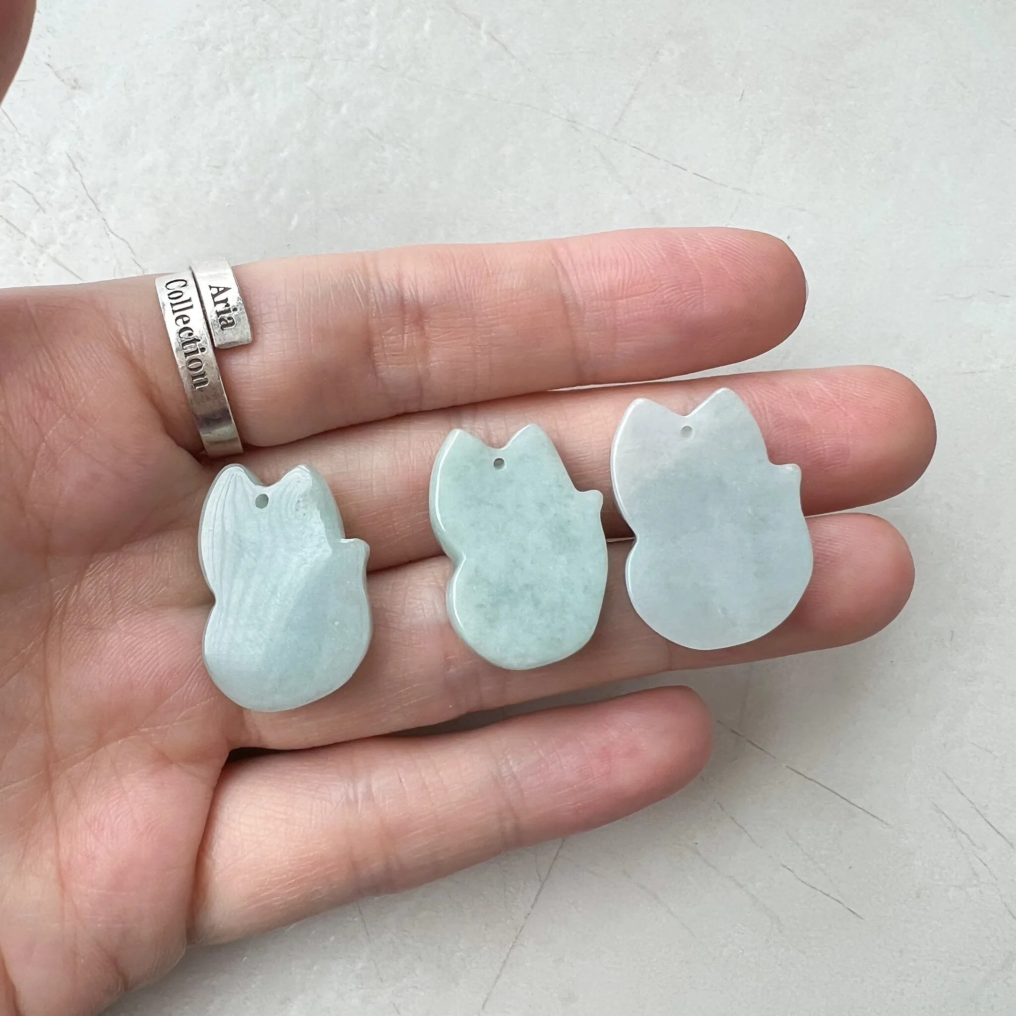 9 Tail Fox Jadeite Jade Chinese Zodiac Hand Carved Pendant Necklace, BNN-1221-1678657382