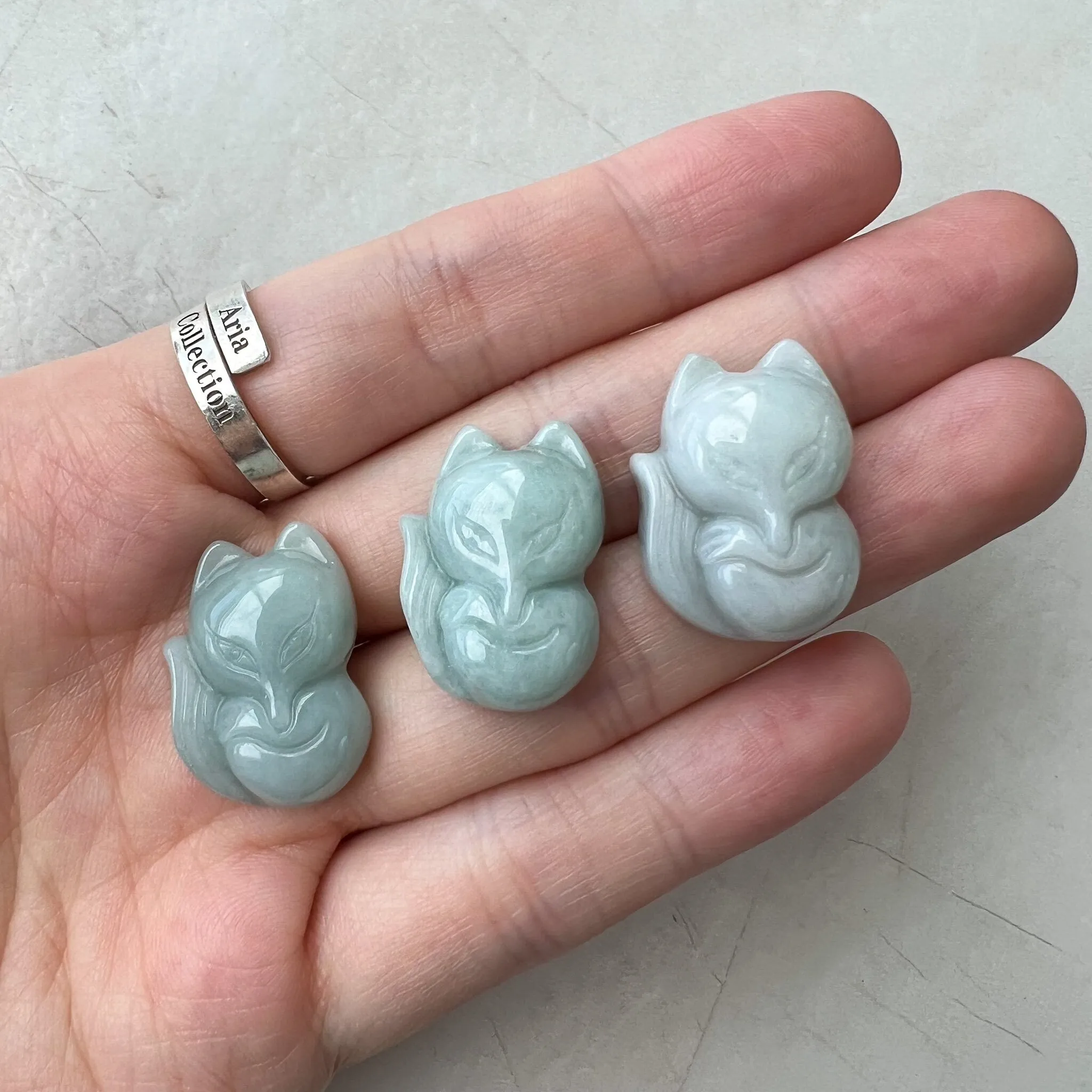 9 Tail Fox Jadeite Jade Chinese Zodiac Hand Carved Pendant Necklace, BNN-1221-1678657382