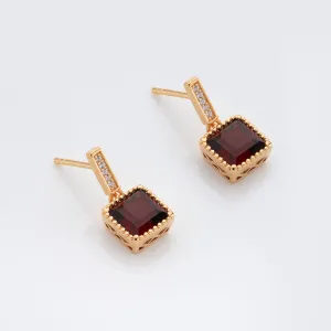 Admiral Gold Garnet Earrings