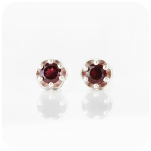 Bella, a Garnet Stud Earring