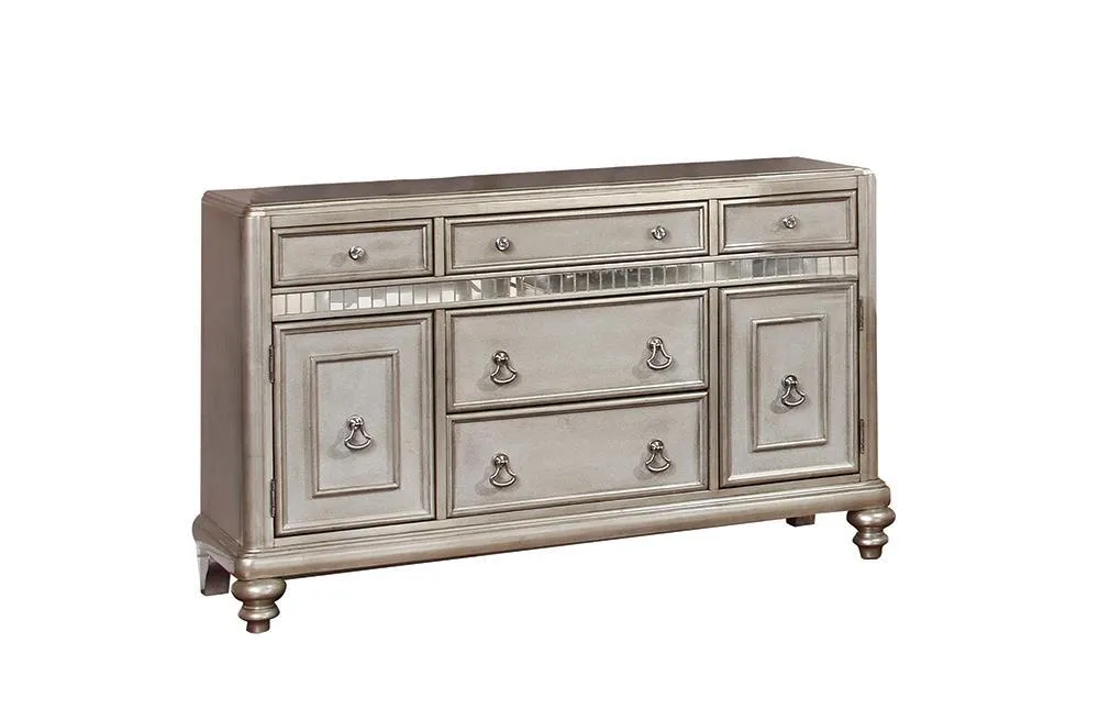 Bling Game Collection - Danette 5-drawer Dining Server Metallic Platinum