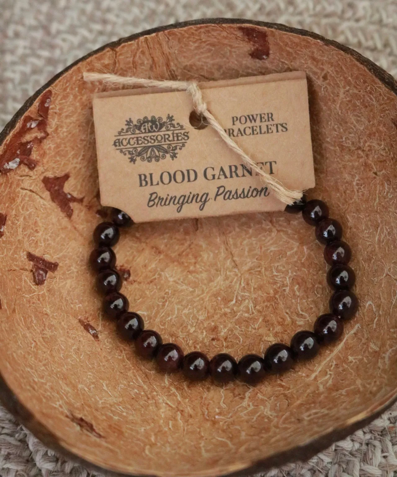 Blood Garnet Beaded Bracelet