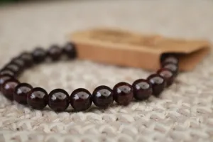 Blood Garnet Beaded Bracelet
