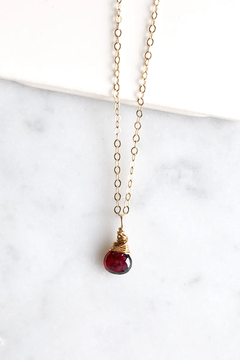 Dainty Garnet Necklace