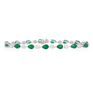 Diamond and emerald bracelet (SKU B074)