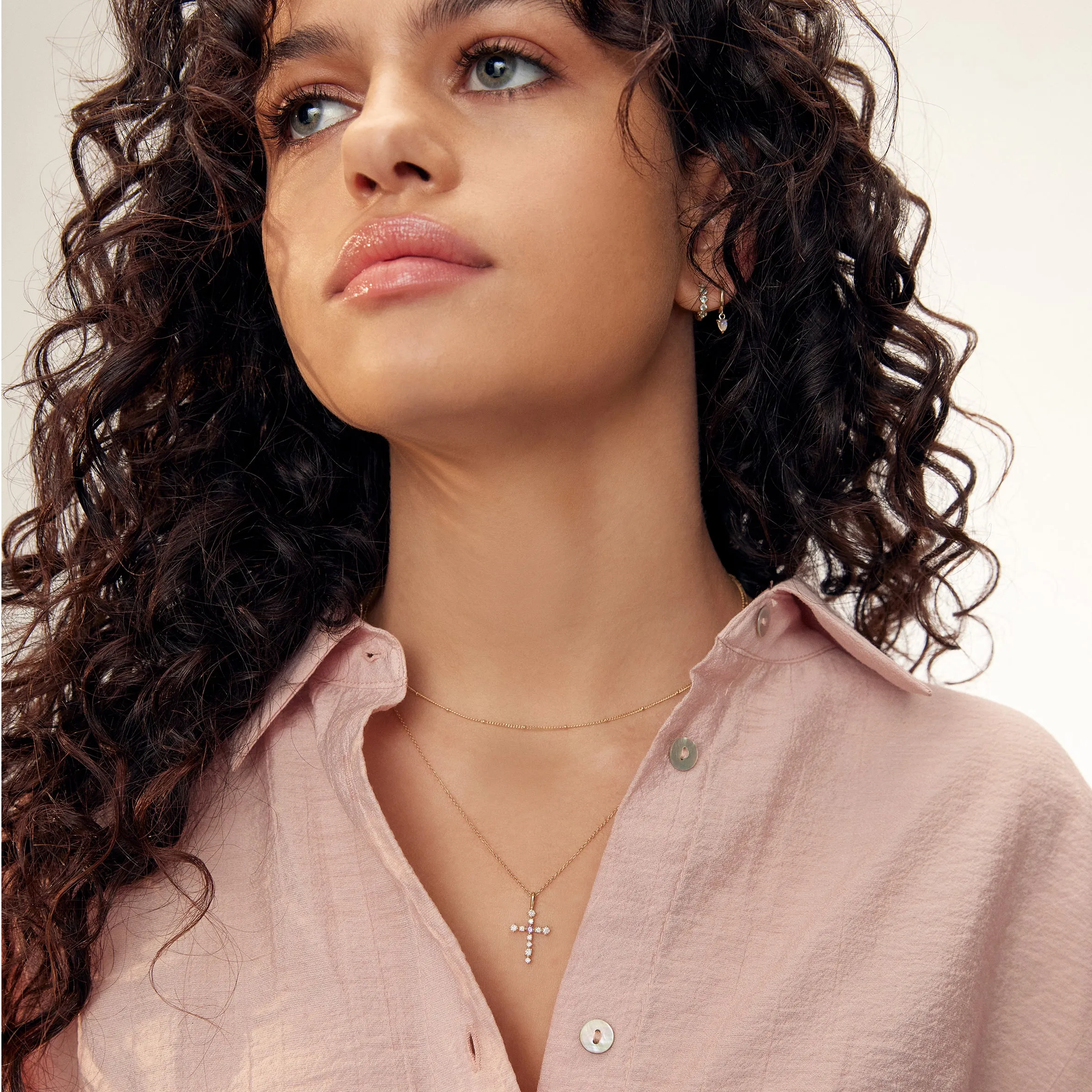 Diamond cross Necklace - 14K/ 18K Gold