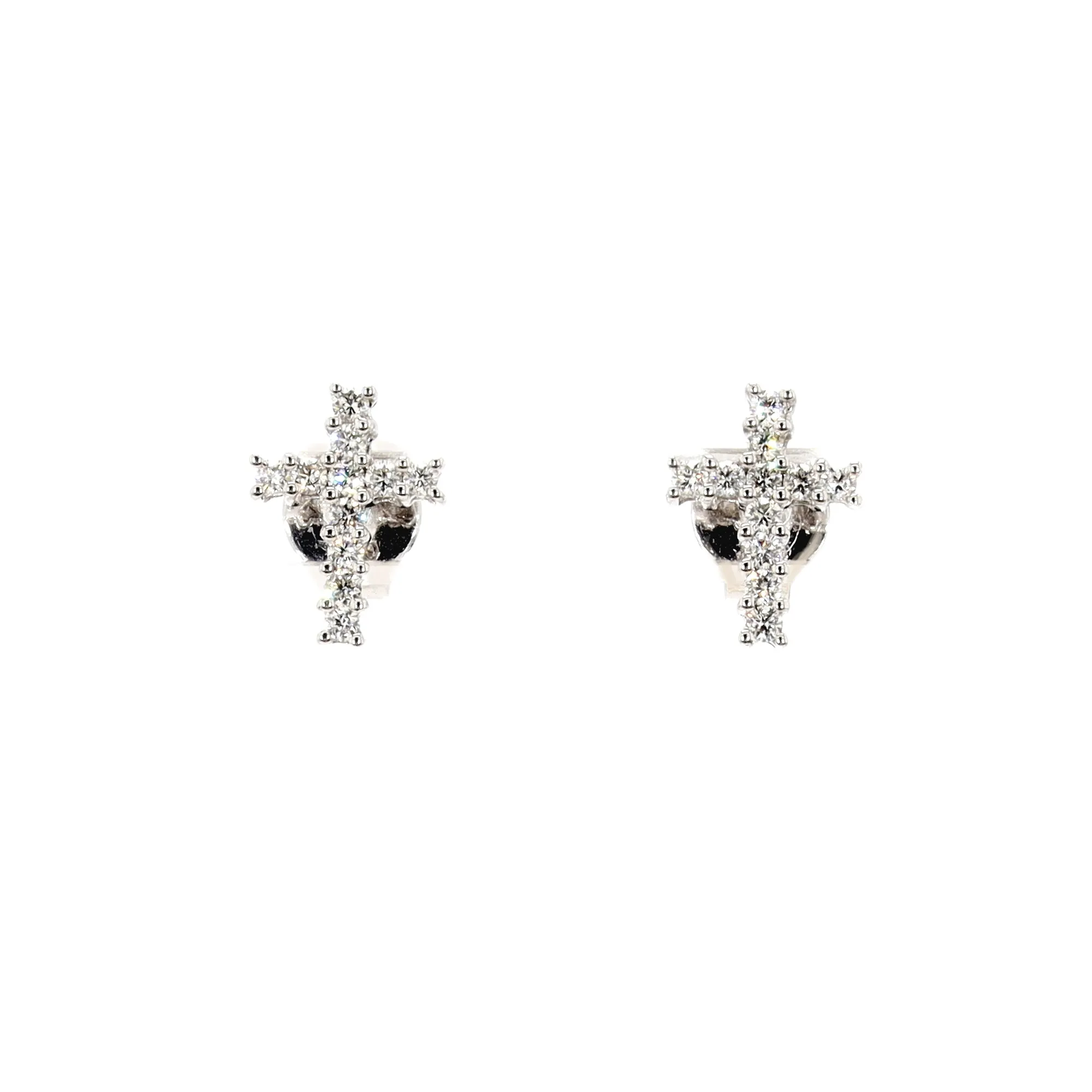 Diamond Cross Studs