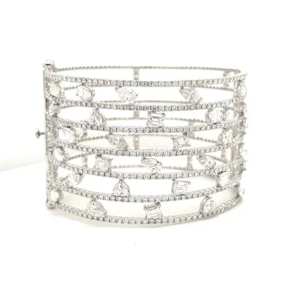 Diamond cuff bangle bracelet (SKU B044)