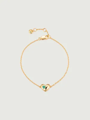 Emerald Heart Chain Bracelet