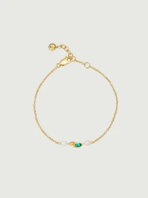 Emerald Pearl Wheat Ear Bracelet