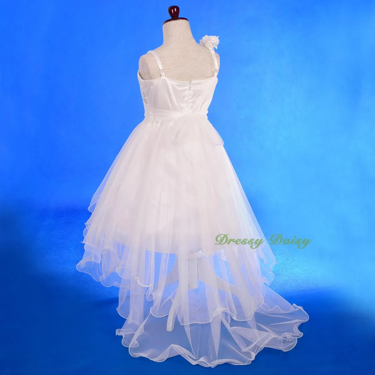 FG333 Sequined Tulle Train Flower Girl Dresses For Wedding Pageant Party Size 2-8