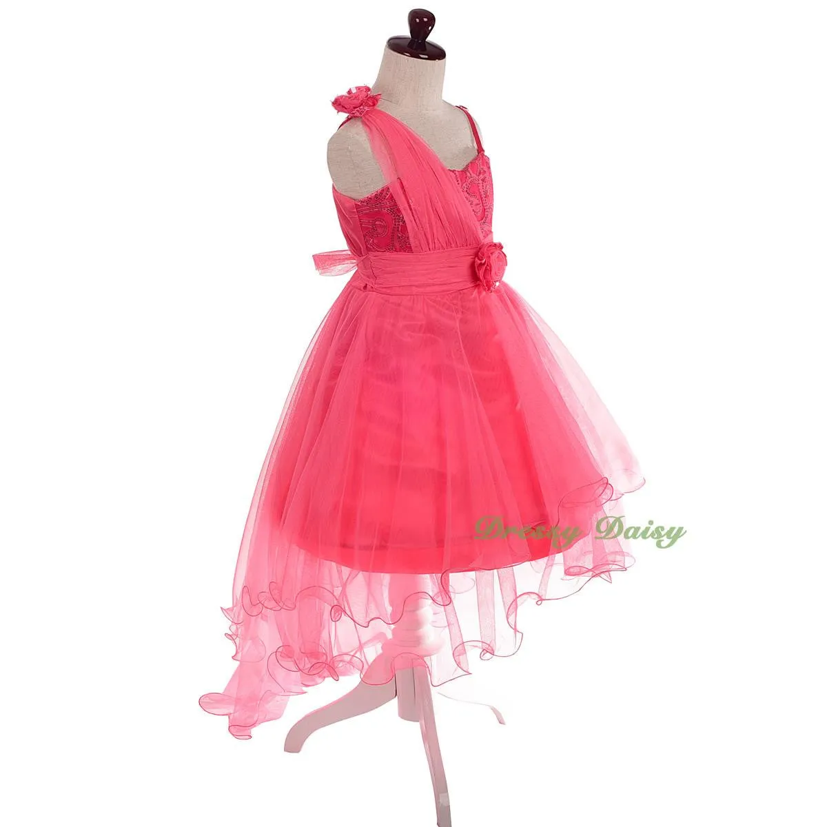 FG333 Sequined Tulle Train Flower Girl Dresses For Wedding Pageant Party Size 2-8
