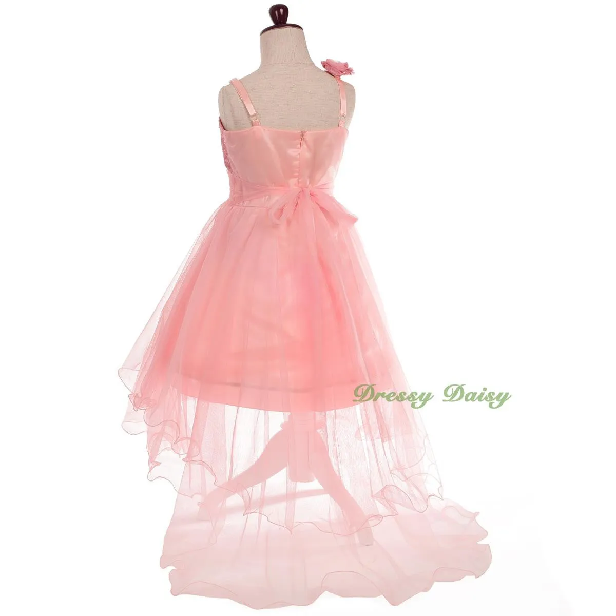 FG333 Sequined Tulle Train Flower Girl Dresses For Wedding Pageant Party Size 2-8