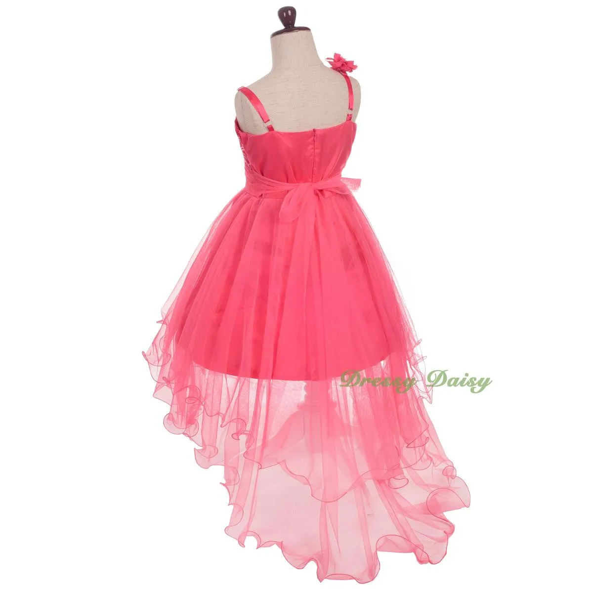 FG333 Sequined Tulle Train Flower Girl Dresses For Wedding Pageant Party Size 2-8