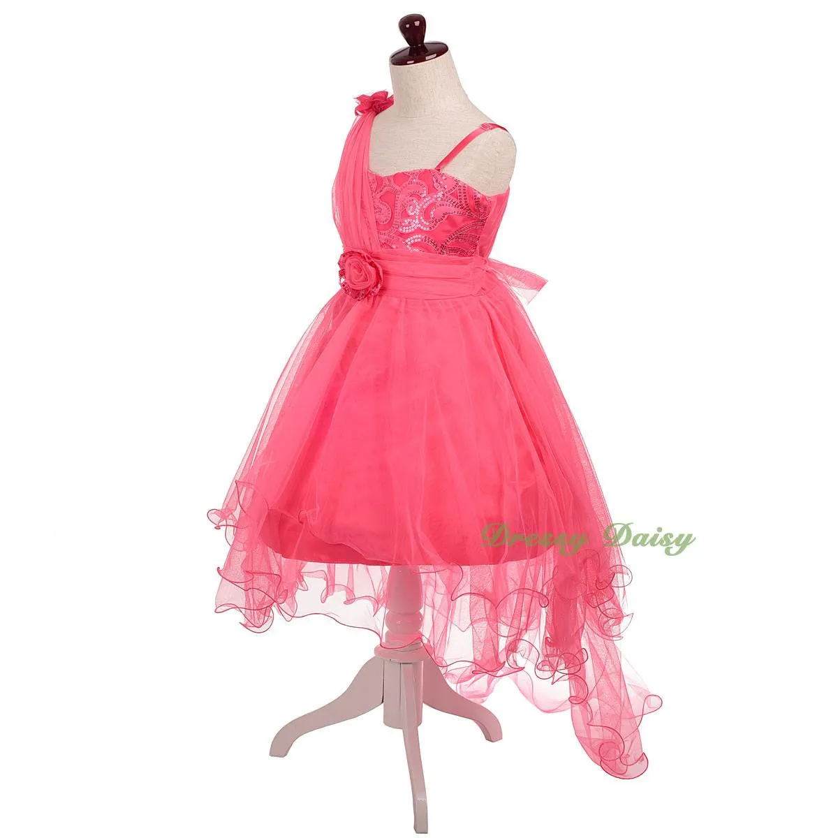 FG333 Sequined Tulle Train Flower Girl Dresses For Wedding Pageant Party Size 2-8