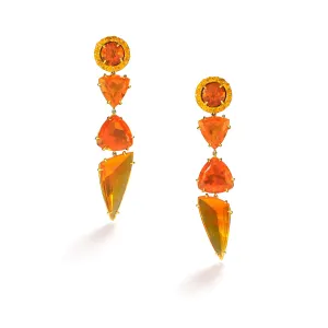 Fire Opal & Mandarin Earrings