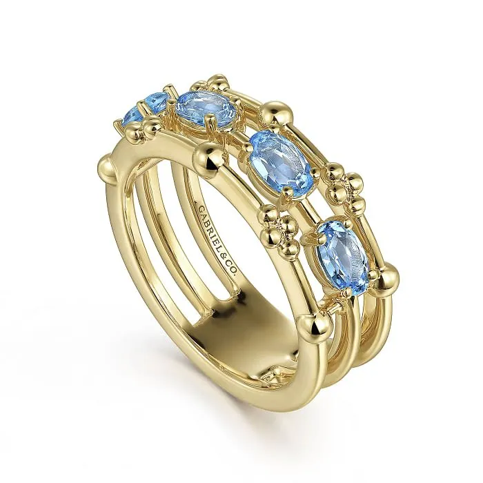 Gabriel & Co. Bujukan Blue Topaz Easy Stackable Ring