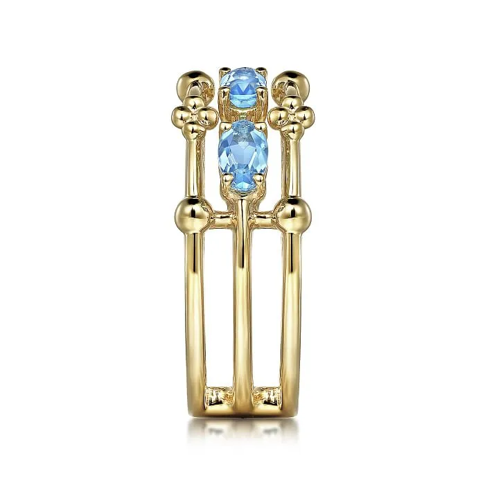 Gabriel & Co. Bujukan Blue Topaz Easy Stackable Ring