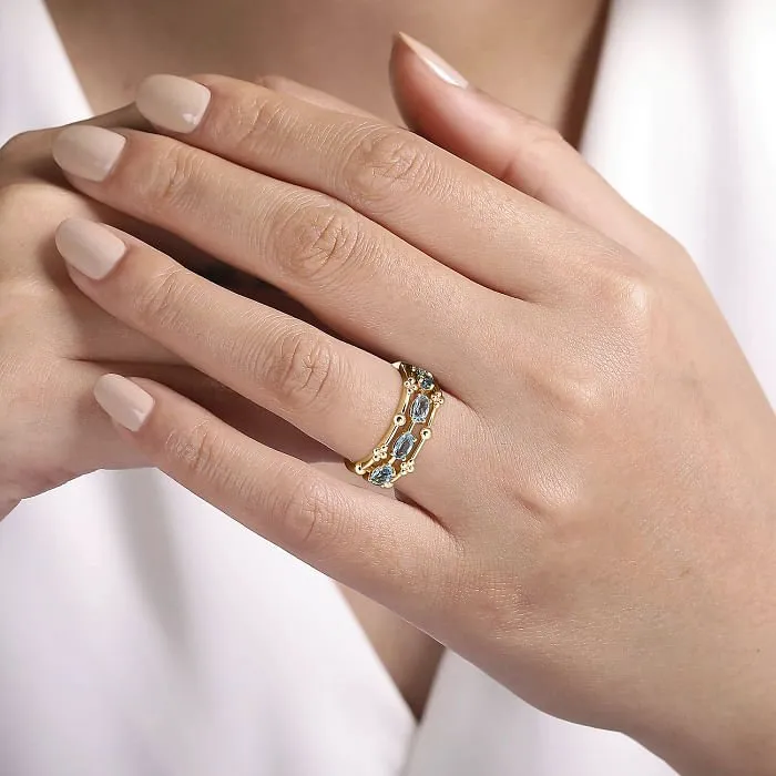 Gabriel & Co. Bujukan Blue Topaz Easy Stackable Ring