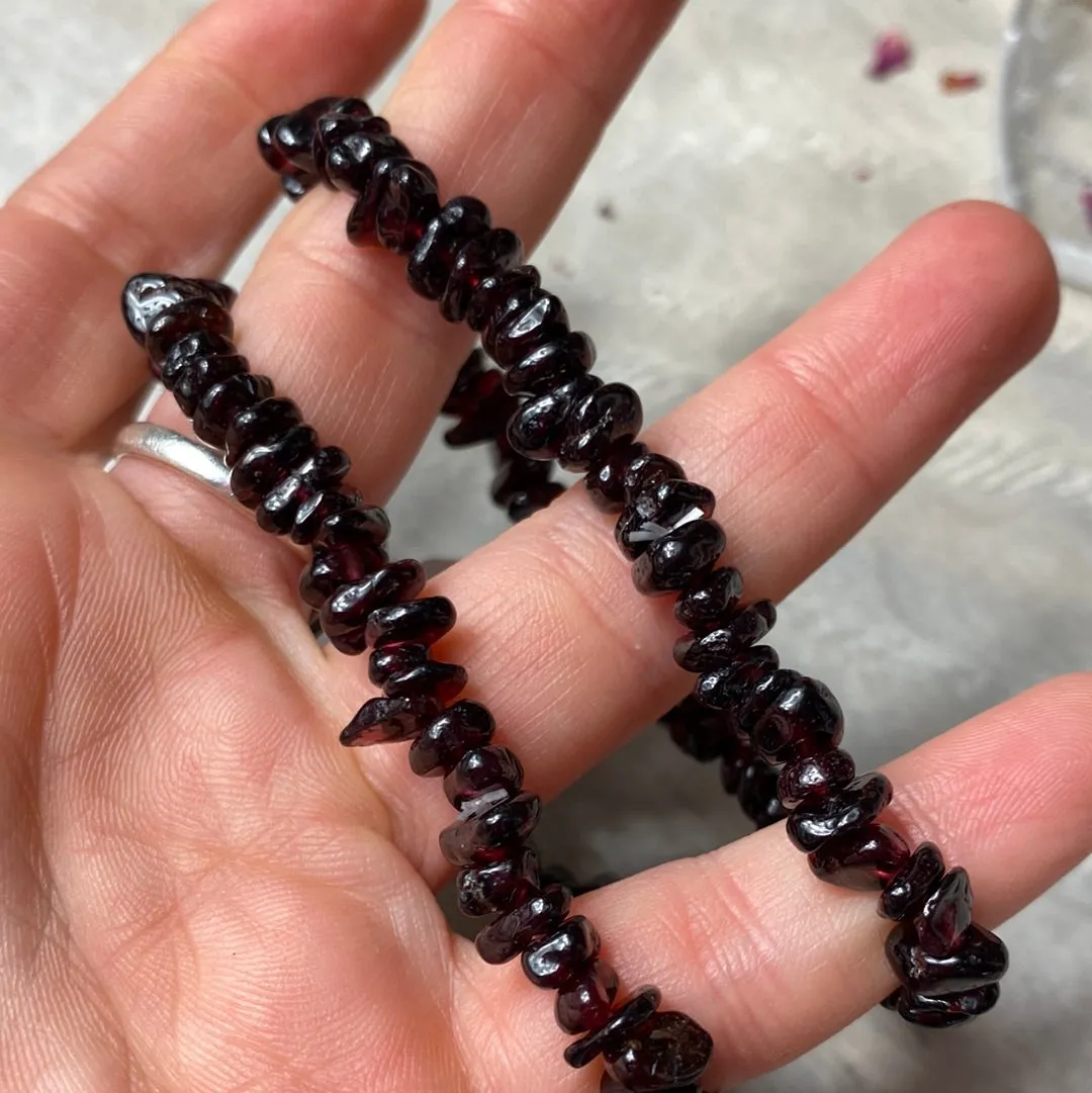 Garnet Chip Bracelet