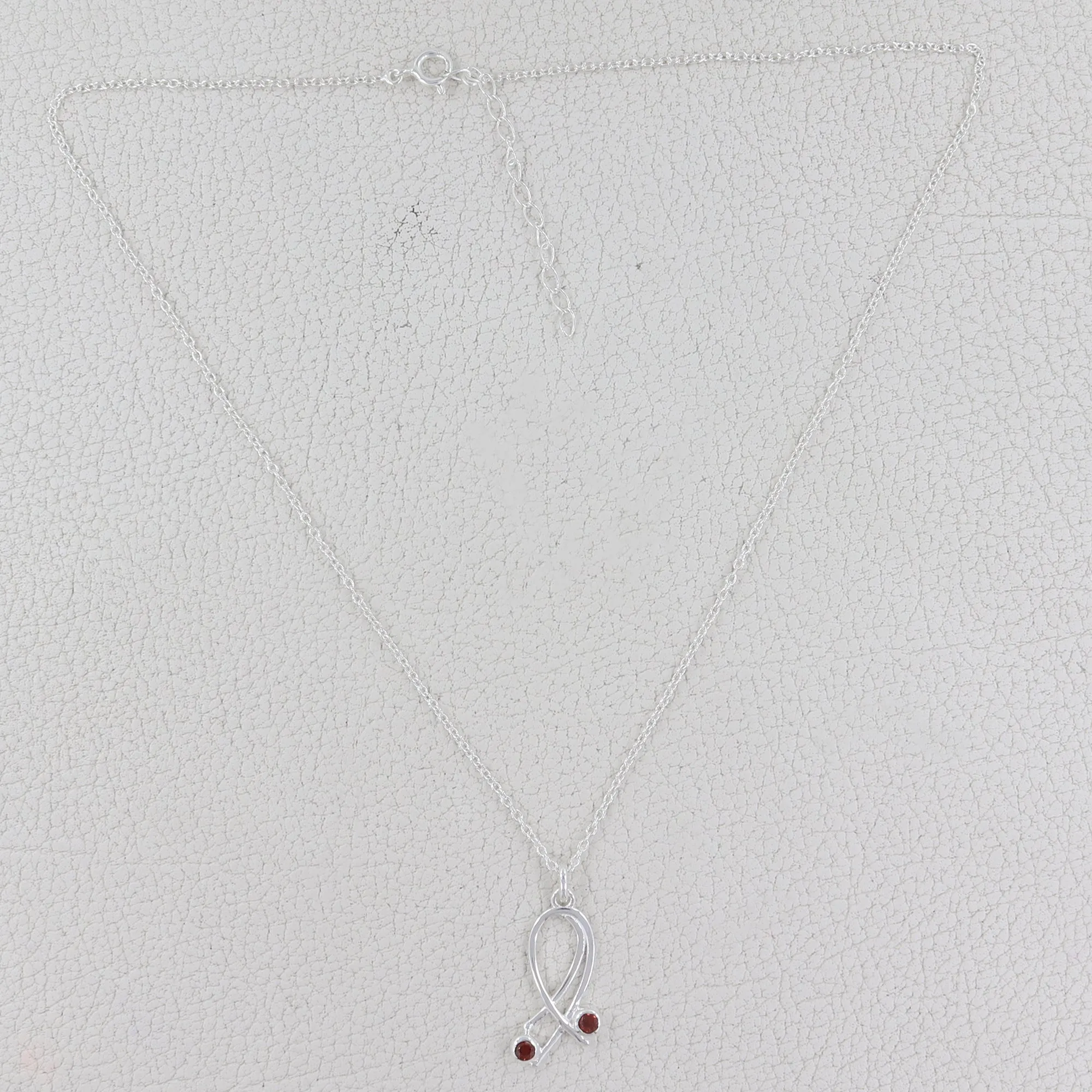 Garnet Cut Gemstone Necklace, 925 Sterling Silver Handmade Necklace