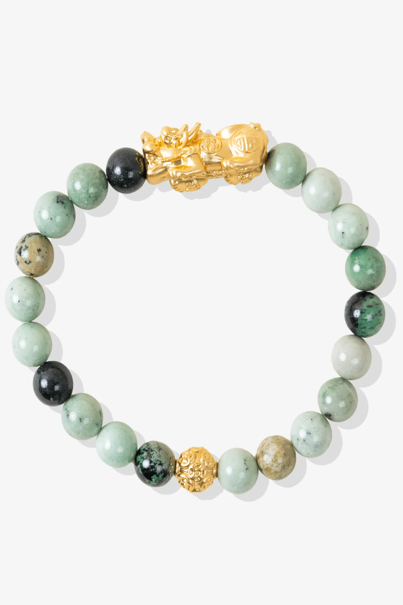 Garnet Hydrogrossular 18k Gold Vermeil Pixiu Feng Shui Bracelet