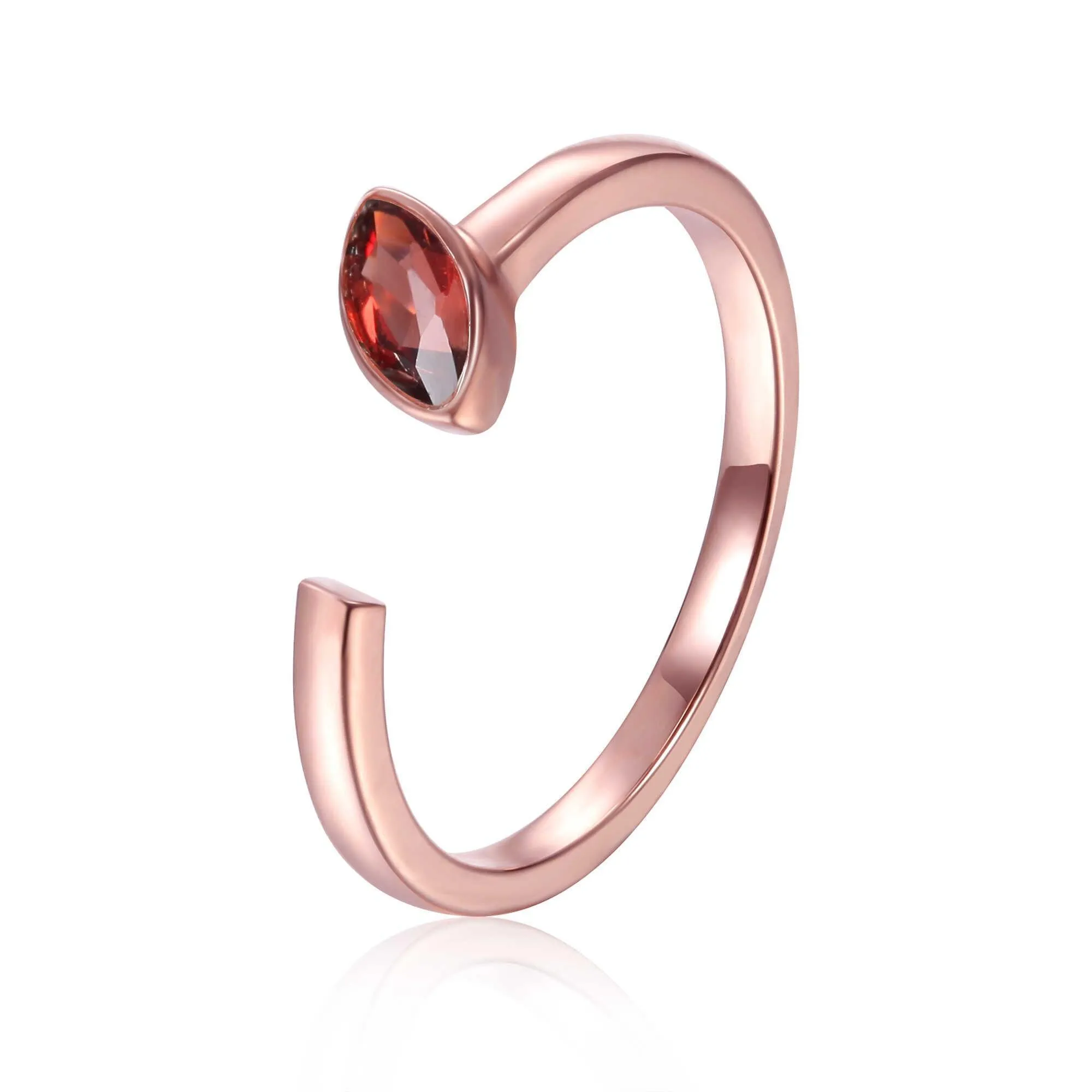 Garnet Marquise Open Ring