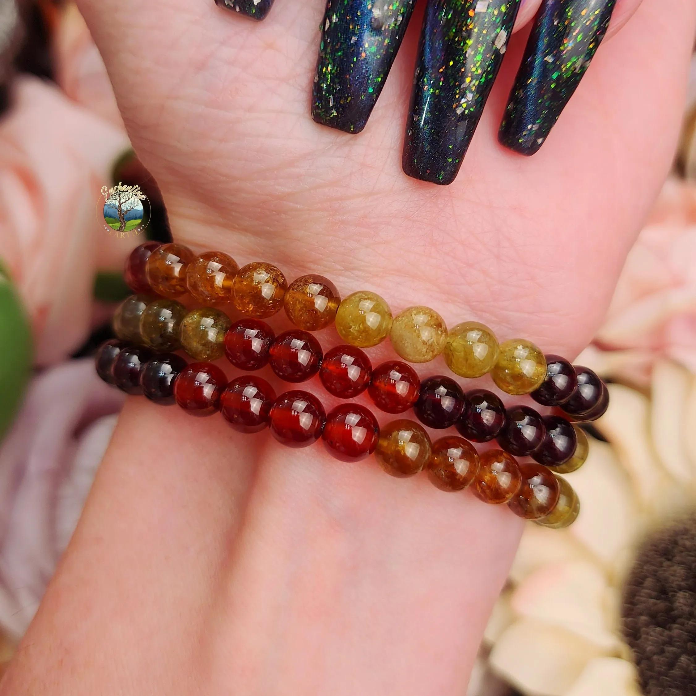 Garnet Mix Bracelet for Confidence, Health, Prosperity and Strength
