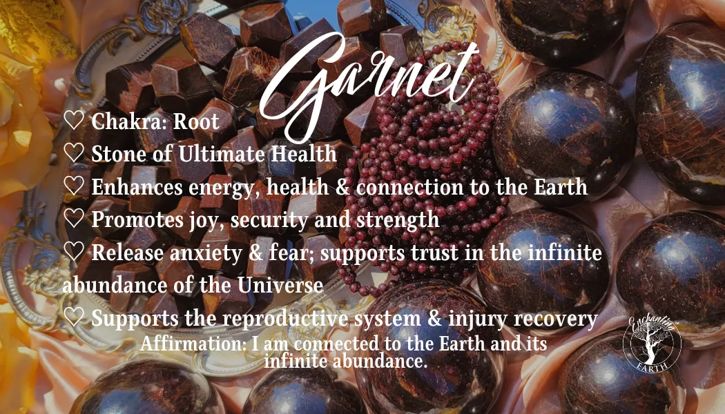 Garnet Nugget Bracelet for Grounding, Health and Strength