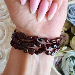 Garnet Nugget Bracelet for Grounding, Health and Strength