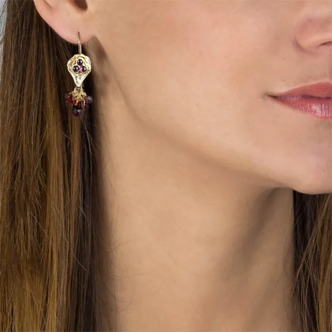 Garnet Protection Earrings and Necklace